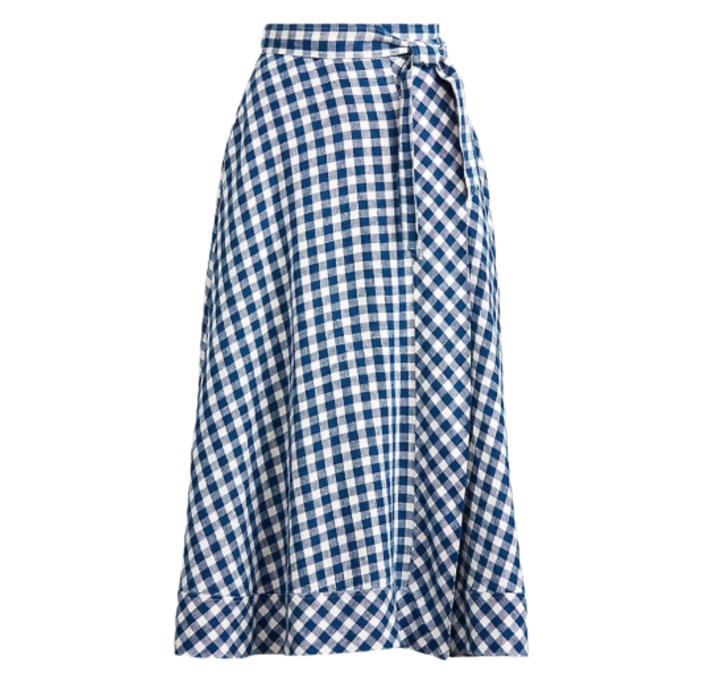 Gingham Linen Wrap Skirt, Ralph Lauren