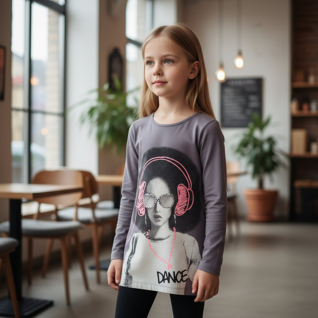 Organiskās kokvilnas tunika ar garām piedurknēm, Name it